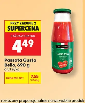 Passata Gusto Bello promocja w Biedronka