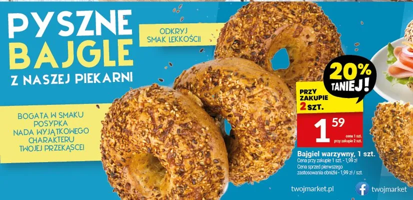 Bajgiel warzywny promocja w Twój Market