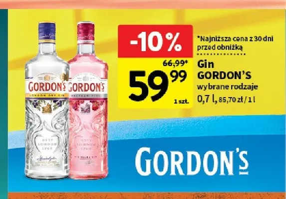 Gin Gordon's London Dry promocja w Intermarche