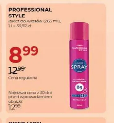 Lakier do włosów Professional Style promocja w Drogerie Jawa