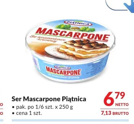 Ser Mascarpone Piątnica promocja w Makro