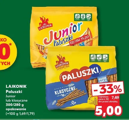 Paluszki Junior lub klasyczne promocja w Kaufland