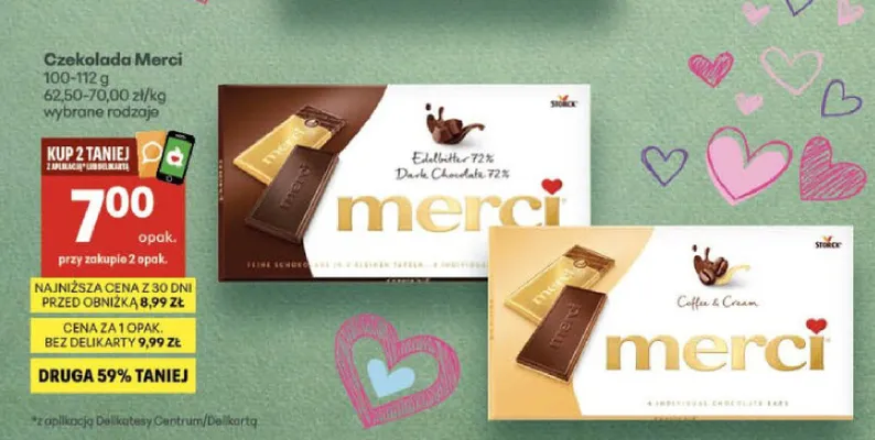 Czekolada Merci Coffee & Cream promocja w Delikatesy Centrum