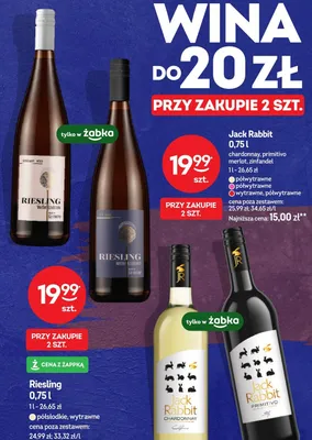 Wino Riesling półsłodkie, wytrawne promocja w Żabka