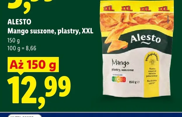 Mango suszone plastry XXL Alesto promocja w Lidl
