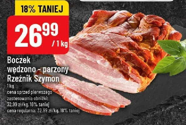 Boczek wędzono-parzony Rzeźnik Szymon promocja w POLOmarket