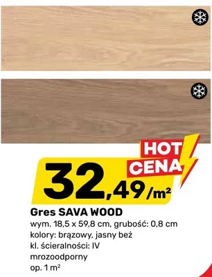 Gres Sava Wood promocja w Bricomarche