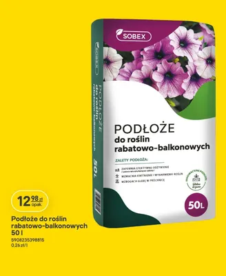 Podłoże do roślin rabatowo-balkonowych Sobex promocja w Castorama