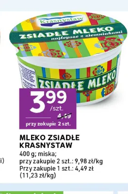 Mleko zsiadłe Krasnystaw promocja w Stokrotka