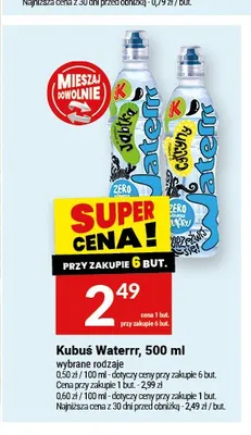Woda smakowa Kubuś Waterrr cytryna promocja w Twój Market