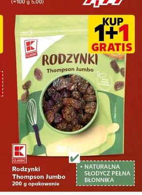 Rodzynki Thompson Jumbo K-Classic promocja w Kaufland