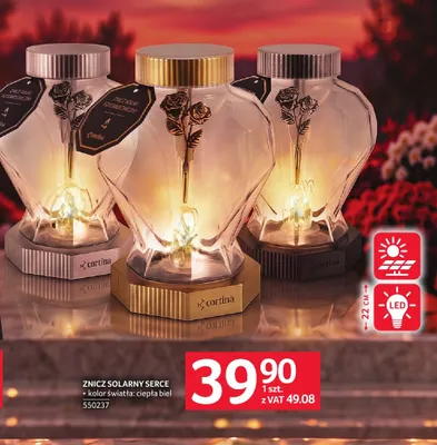 Znicz solarny Serce Cortina promocja w Selgros