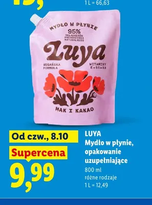 Mydło w płynie opakowanie uzupełniające Luya Mak i kakao promocja w Lidl
