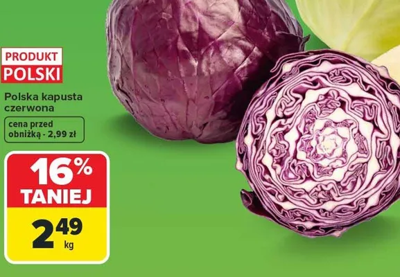 Polska kapusta czerwona Carrefour promocja w Carrefour