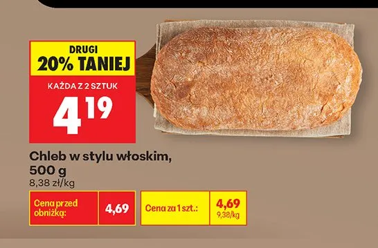 Chleb w stylu włoskim promocja w Biedronka