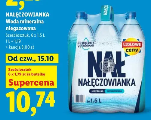 Woda mineralna niegazowana Nałęczowianka 6-pak promocja w Lidl