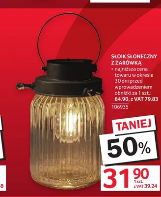Słoik słoneczny z żarówką promocja w Selgros