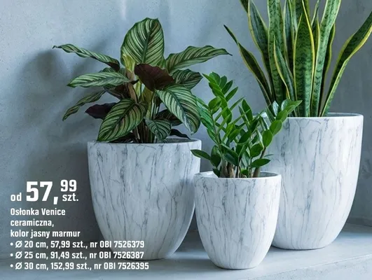 Osłonka Venice ceramiczna, kolor jasny marmur promocja w OBI