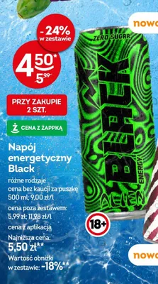 Napój energetyczny ultra pink Black energy promocja w Żabka