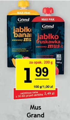 Mus owocowy Grand jabłko banan promocja w Gram Market