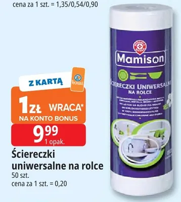 Ściereczki uniwersalne na rolce Mamison 50-pak promocja w Leclerc