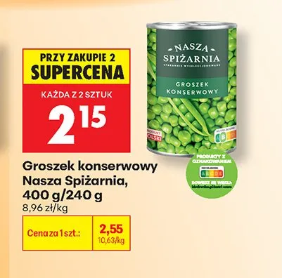 Groszek konserwowy Nasza Spiżarnia promocja w Biedronka