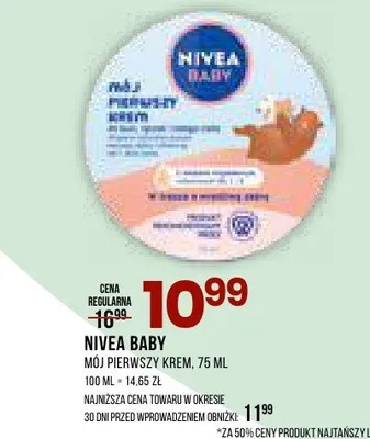 Krem NIVEA BABY Mój pierwszy krem, 75 ml promocja w Drogerie Natura