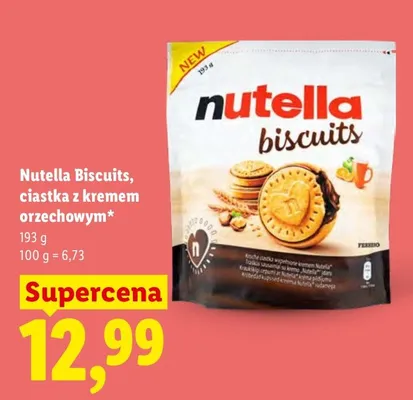Biscuits, ciastka z kremem orzechowym promocja w Lidl