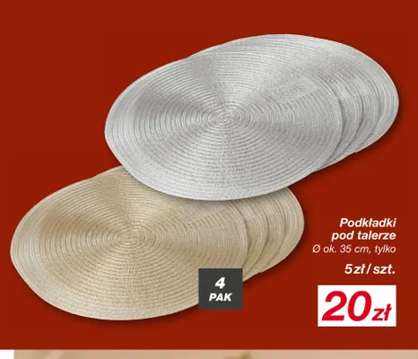 Podkładki pod talerze 4-pak promocja w KiK
