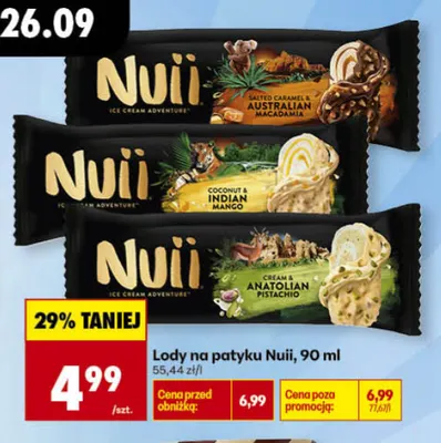 Lody na patyku Nuii Coconut & Indian Mango promocja w Biedronka
