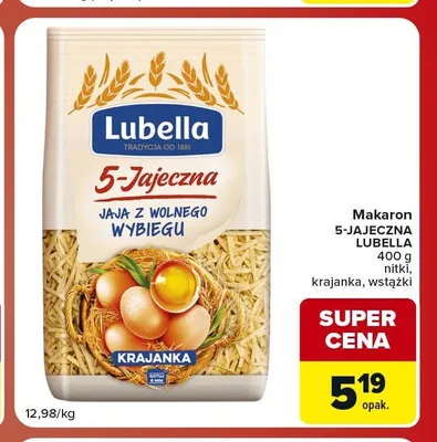 Makaron Lubella 5-Jajeczna nitki promocja w Carrefour Market