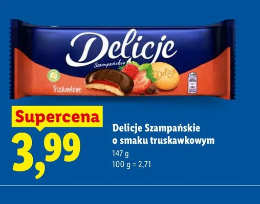 Delicje Szampańskie o smaku truskawkowym promocja w Lidl