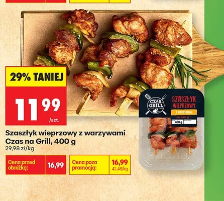 Szaszłyk wieprzowy z warzywami Czas na Grill promocja w Biedronka