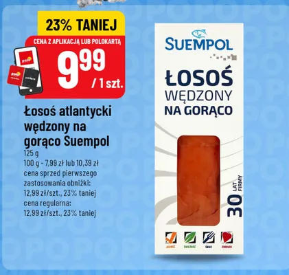 Łosoś atlantycki wędzony na gorąco Suempol promocja w POLOmarket
