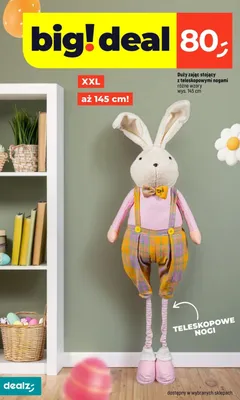 Duży zając stojący z teleskopowymi nogami różne wzory promocja w Dealz