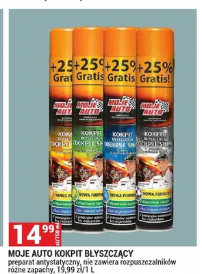 Preparat do kokpitu błyszczący Moje Auto promocja w Merkury Market
