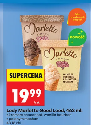 Lody Marletto Good Lood wanilia bourbon z palonym masłem promocja w Biedronka