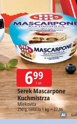 Serek Mascarpone Kuchmistrza Mlekovita promocja w Leclerc
