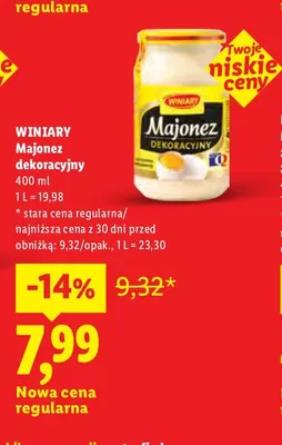 Majonez Dekoracyjny Winiary promocja w Lidl