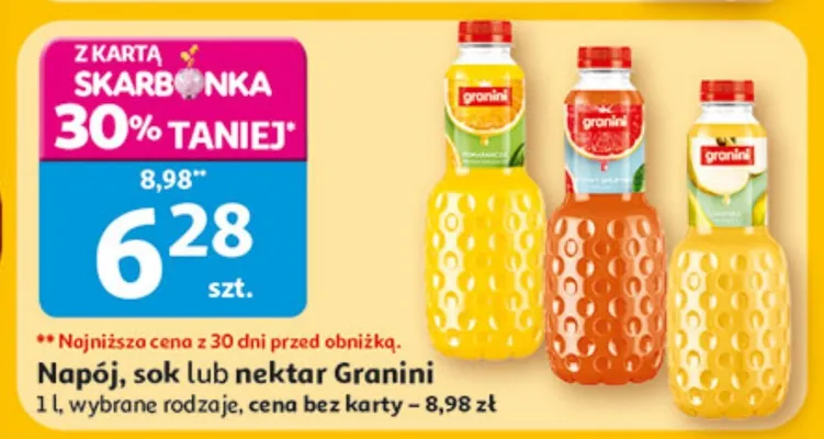Napój, sok lub nektar Granini promocja w Auchan