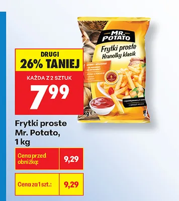 Frytki proste Mr. Potato promocja w Biedronka