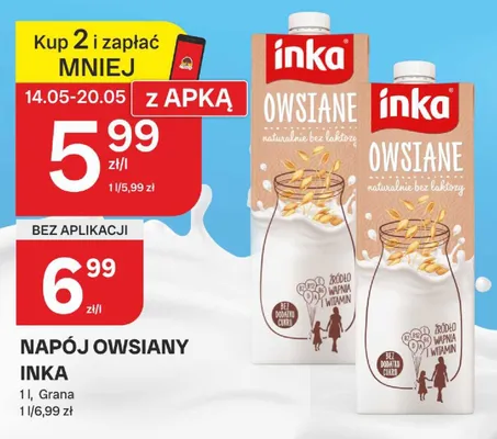 Napój owsiany Inka naturalnie bez laktozy promocja w Chorten