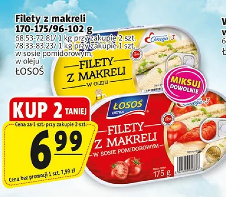 Filety z makreli w oleju Łosoś promocja w Prim Market
