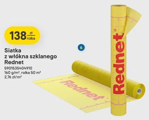 Siatka z włókna szklanego Rednet promocja w Castorama