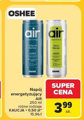 Napój energetyzujący Oshee Air Zesty Mango promocja w Carrefour
