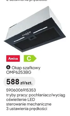 Okap szafkowy Amica OMP6253BG promocja w Castorama