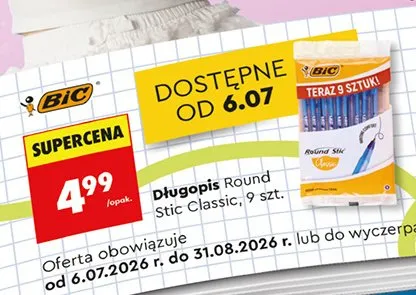 Długopis Bic Round Stic Classic 9-pak promocja w Biedronka
