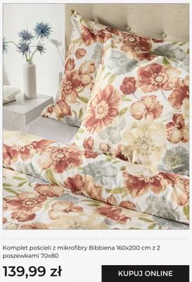 Komplet pościeli z mikrofibry Bibbiena 160x200 cm z 2 poszewkami 70x80 Home & You promocja w home&you