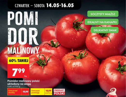 Pomidor malinowy polski układany na wagę promocja w Biedronka