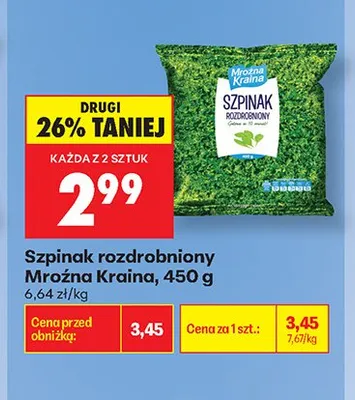 Szpinak rozdrobniony Mroźna Kraina promocja w Biedronka